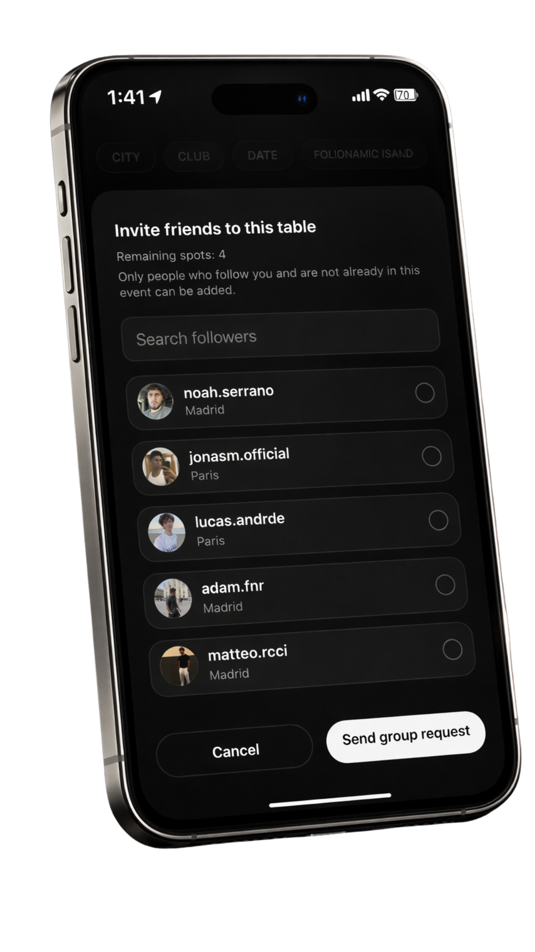 Gettable app - invite friends